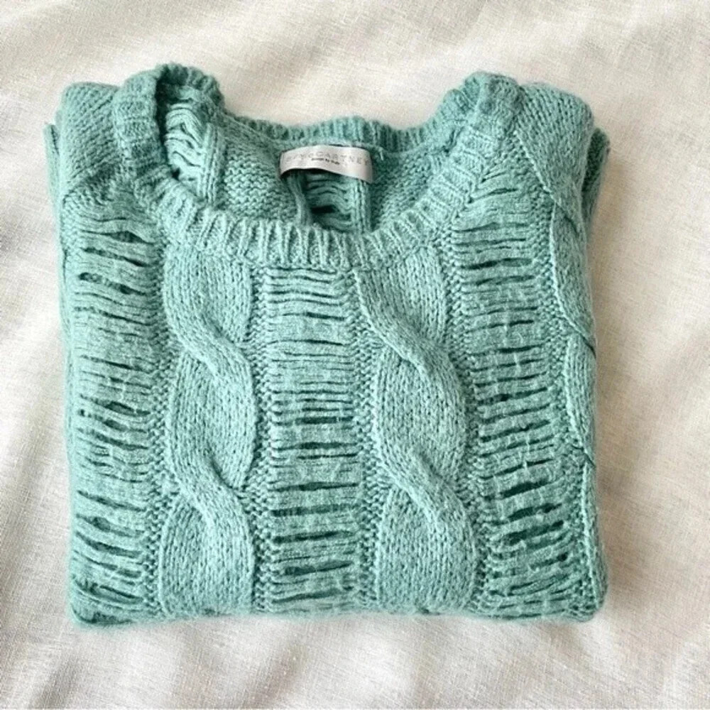 Stella McCartney Cable Knit Distressed Sweater Oversized - Picture 3 of 10